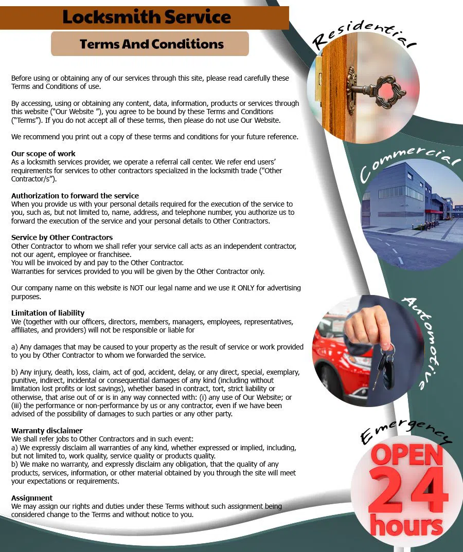 Fort Lauderdale City Locksmith Fort Lauderdale, FL 954-744-3795 - Terms-and-conditions